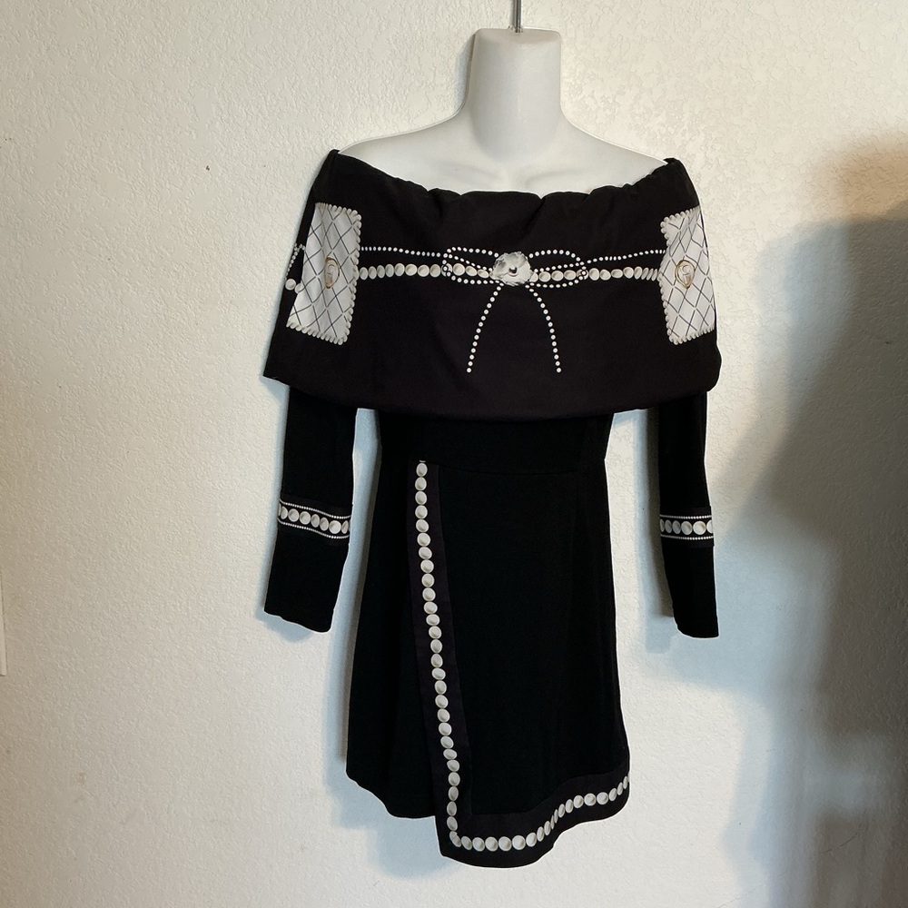 Fabiana C Women's Sexy Off The Shoulder Black Mini Dress in size 6